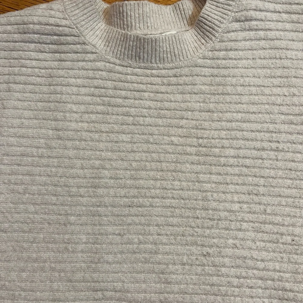 Pink Rose Ribbed Knit Top in Cream